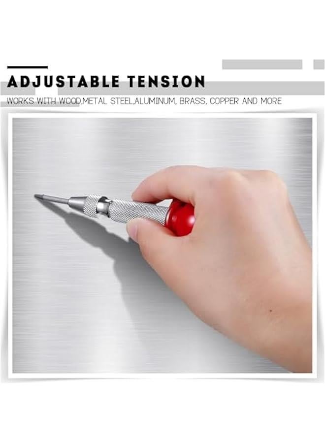 MOXO 3  Center Punch Spring Loaded Automatic Punch 5 Inches Crushing Hand Tool Center Hole Punch for Wood Metal Awl Puncher with Cushion Cap Adjustable Tension - Image 4