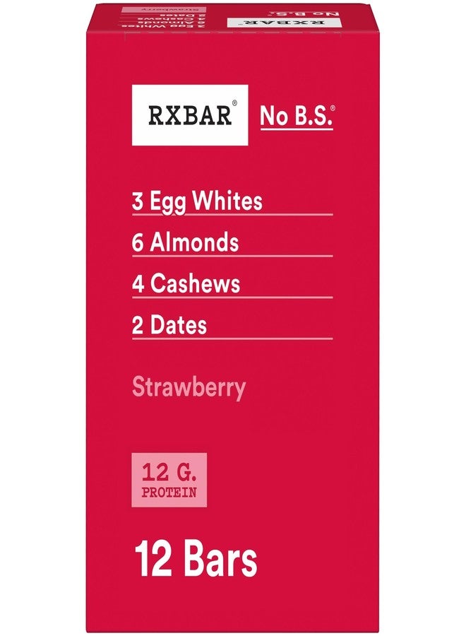 RXBAR Protein Bars, 12g Protein, Gluten Free Snacks, Strawberry, 22oz Box (12 Bars) - Image 1
