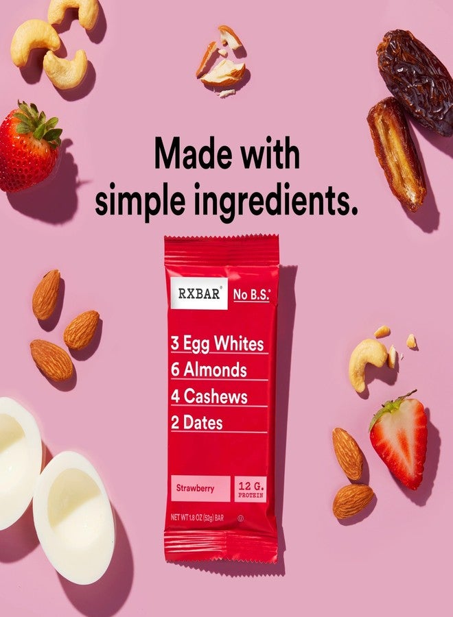RXBAR Protein Bars, 12g Protein, Gluten Free Snacks, Strawberry, 22oz Box (12 Bars) - Image 3