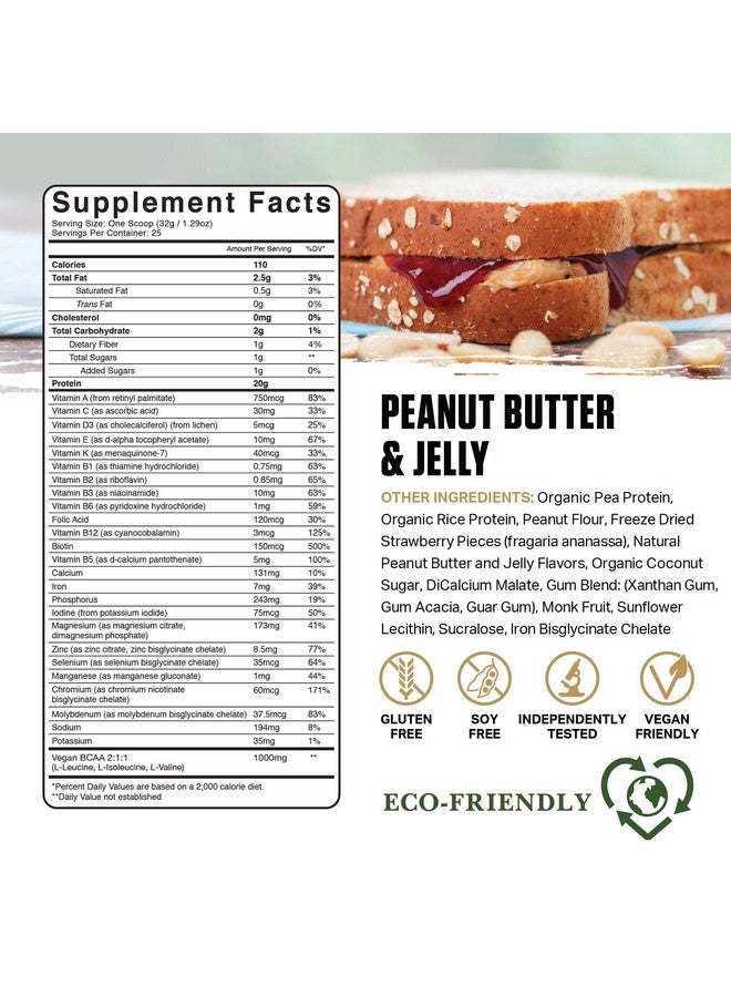 Ambrosia Planta - Premium Organic Plant-Based Protein (Peanut Butter & Jelly) - Image 2