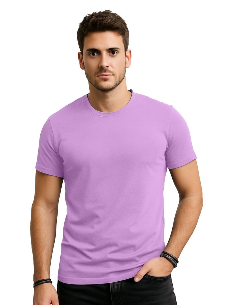Veirdo® 100% Pure Cotton Regular Fit Round Neck Cool Solid Half Sleeve T-Shirt Combo for Men (PO4_TSH_V_99_CR_FG_LC_MT_XL) - Image 5