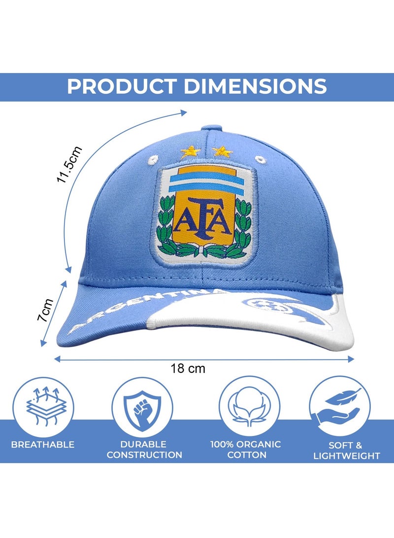 Generic Football Argentina Team Caps -Unisex Caps -Pure Cotton Men Hat -Soccer Caps Outdoor Sports Sun Caps -National Pride Soccer Ball Argentina Team Caps -Country Adjustable Football Hat - Image 2