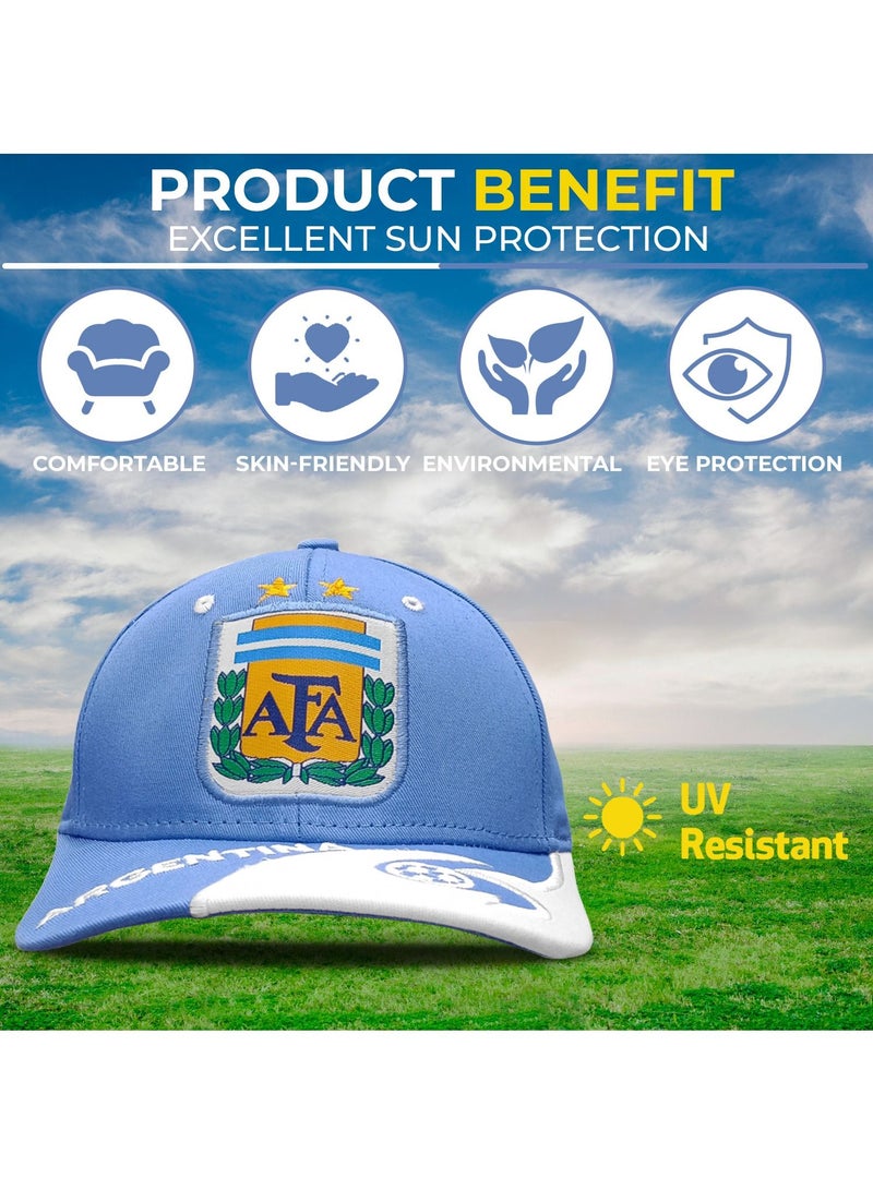 Generic Football Argentina Team Caps -Unisex Caps -Pure Cotton Men Hat -Soccer Caps Outdoor Sports Sun Caps -National Pride Soccer Ball Argentina Team Caps -Country Adjustable Football Hat - Image 4