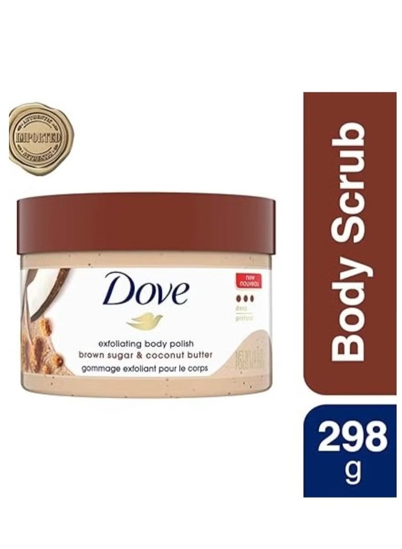 دوف مقشر للجسم مقشر ملمع للنعومة الحريرية للبشرة البني السكر وجوز الهند الجسم الزبد مقشر يقشر ويعيد مغذيات البشرة الطبيعية 10.5 أونصة - Image 3