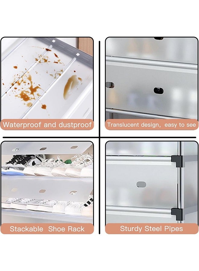 RollsTimi  5 Tiers Shoe Rack Organizer with Door Shoe Storage with Dustproof Cover Shoe Cabinet Shelf for Entryway - Image 3