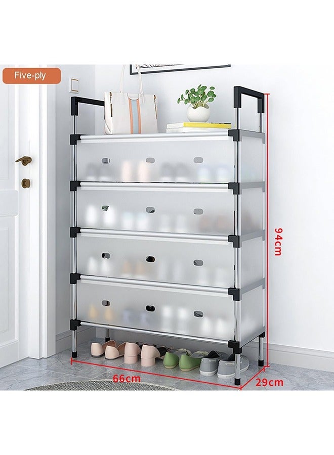 RollsTimi  5 Tiers Shoe Rack Organizer with Door Shoe Storage with Dustproof Cover Shoe Cabinet Shelf for Entryway - Image 5