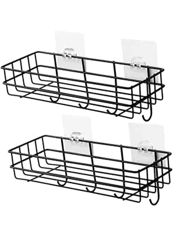 2pcs Wall Mount Shower Shelves Rustproof Stainless Steel Bathroom Storage Organizer Easy Installation - Image 1