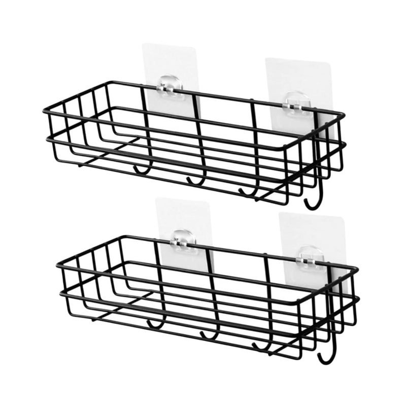 2pcs Wall Mount Shower Shelves Rustproof Stainless Steel Bathroom Storage Organizer Easy Installation - Image 2