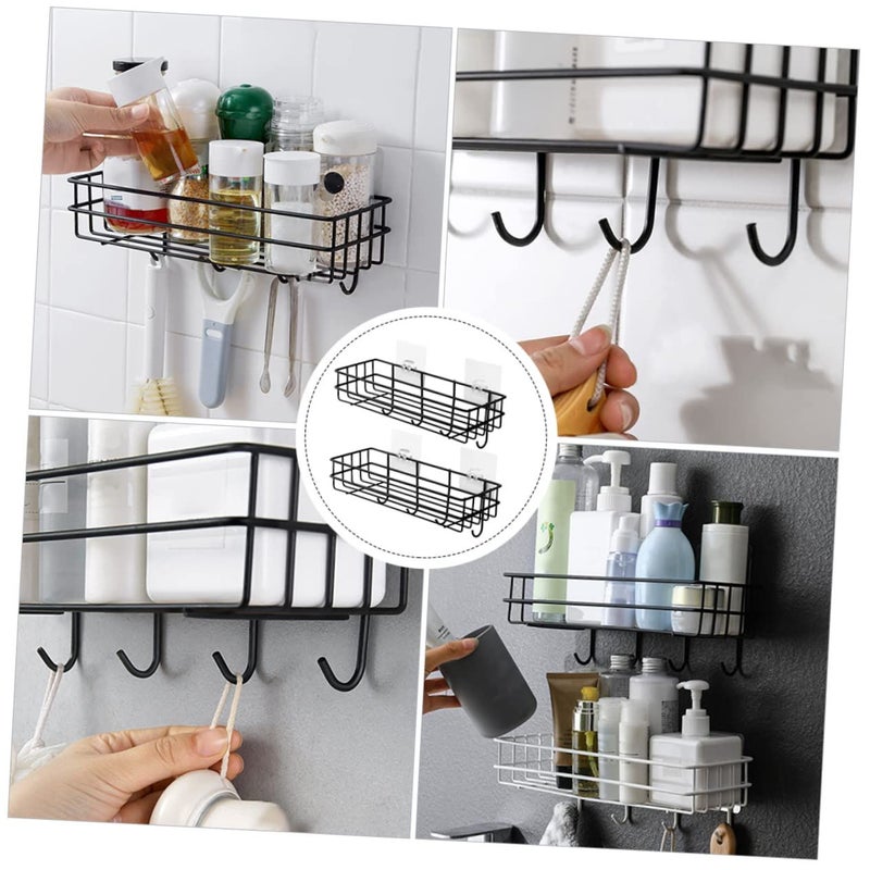 2pcs Wall Mount Shower Shelves Rustproof Stainless Steel Bathroom Storage Organizer Easy Installation - Image 4