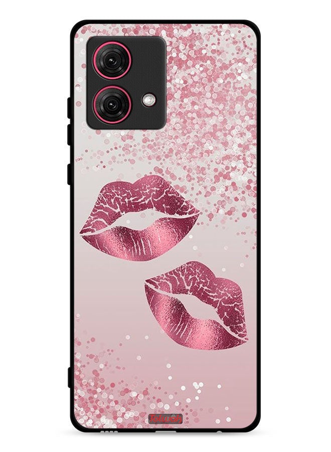 Tolwak Motorola Moto G84 5G Protective Case Cover Glitter Lips  - Image 1