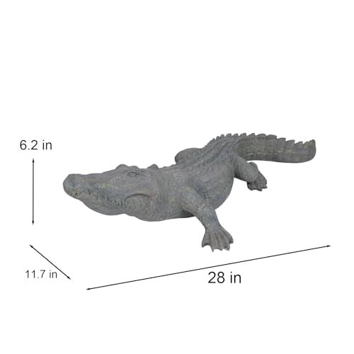 DiliComing Swamp Alligator Garden Statue - 28 Inch Realistic Crocodile Sculpture for Lawn Ornament Stalking Alligator Decor for Yard Gifts for Father 28 x 12 x 6 Inch - Image 4