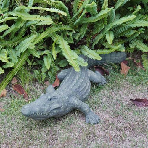 DiliComing Swamp Alligator Garden Statue - 28 Inch Realistic Crocodile Sculpture for Lawn Ornament Stalking Alligator Decor for Yard Gifts for Father 28 x 12 x 6 Inch - Image 5