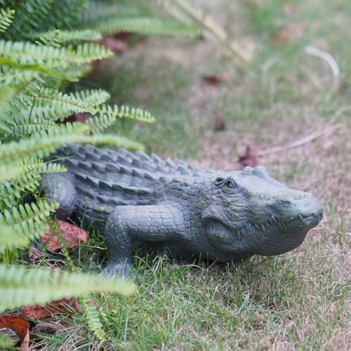DiliComing Swamp Alligator Garden Statue - 28 Inch Realistic Crocodile Sculpture for Lawn Ornament Stalking Alligator Decor for Yard Gifts for Father 28 x 12 x 6 Inch - Image 2
