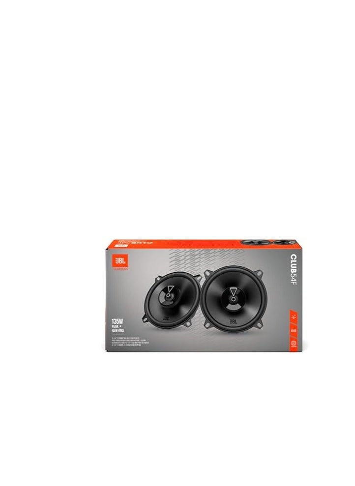 JBL - JBL Club 54F Gen 3-130 mm Car Speaker Set By Harman Kardon For A Superior Car HiFi Upgrade - 45 W RMS 135 W Max, High Sensitivity, Intense Bass And Impressive High Frequency Response - Image 1
