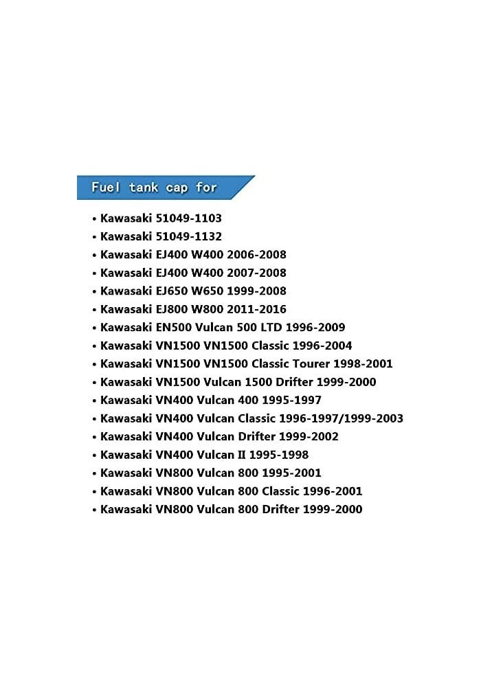 Dobest Fuel Tank Cap with Key Set for Kawasaki VN1500, VN400, VN800, EJ400, EJ650, EJ800 - Image 5