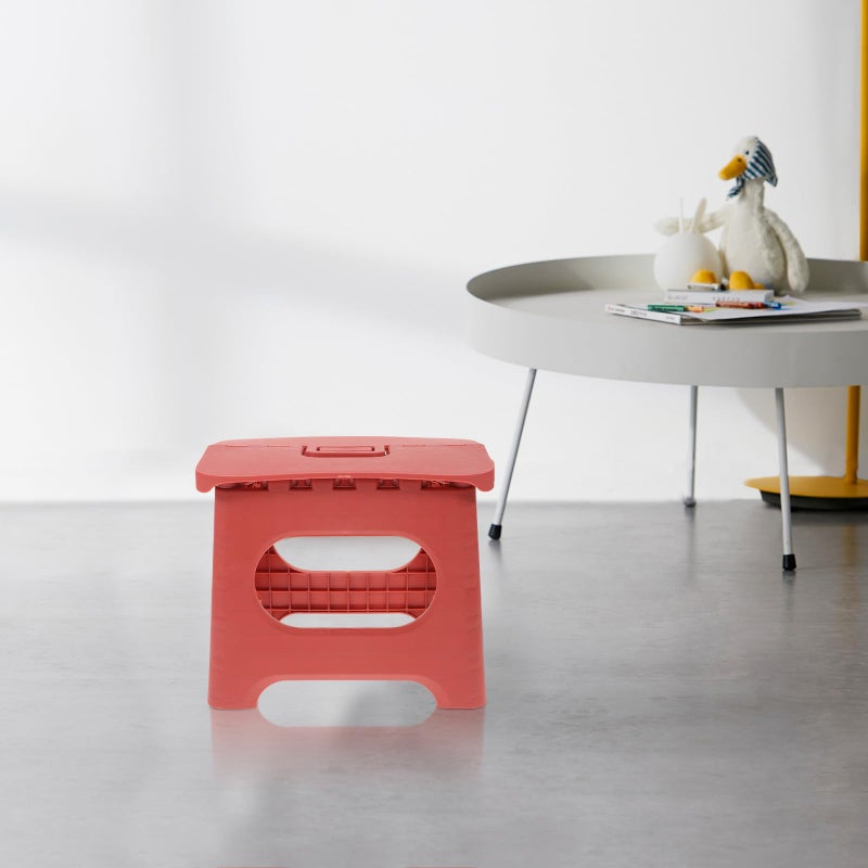 Portable Foldable Plastic Fishing Stool Lightweight Outdoor Camping Seat Red - Image 5