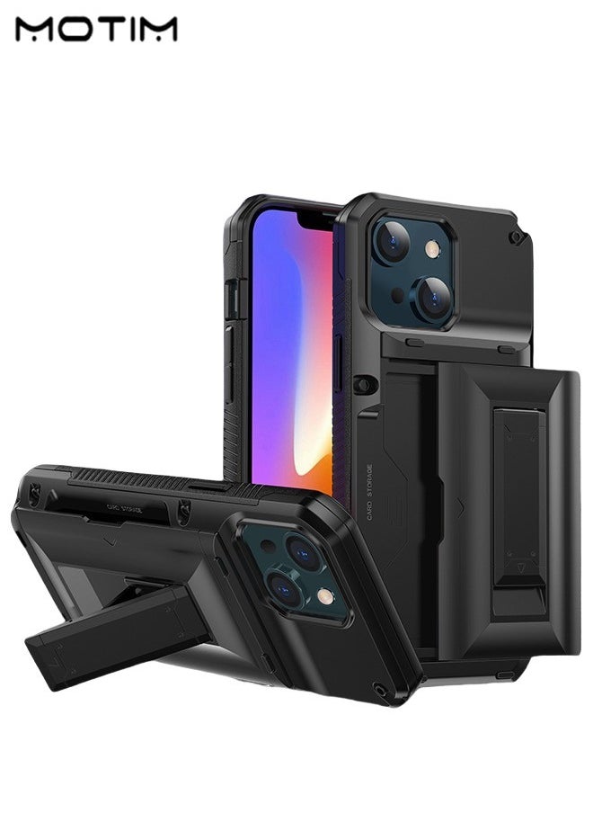 Motim Case for iPhone 14/14 Plus, Top Grade Heavy Duty Shockproof Protective Phone Case Kickstand Cover with Hidden Card Slot  - Image 1