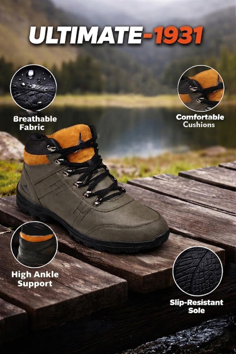 TRACER Trekking Shoes for Men's, Stylish & Comfortable Footwear, Rubber Sole, Material PU, Lightweight & Breathable, Secure Fit, Closer Lace up, Trekking, Walking, Running, Gym Shoe (Black-8) - Image 4