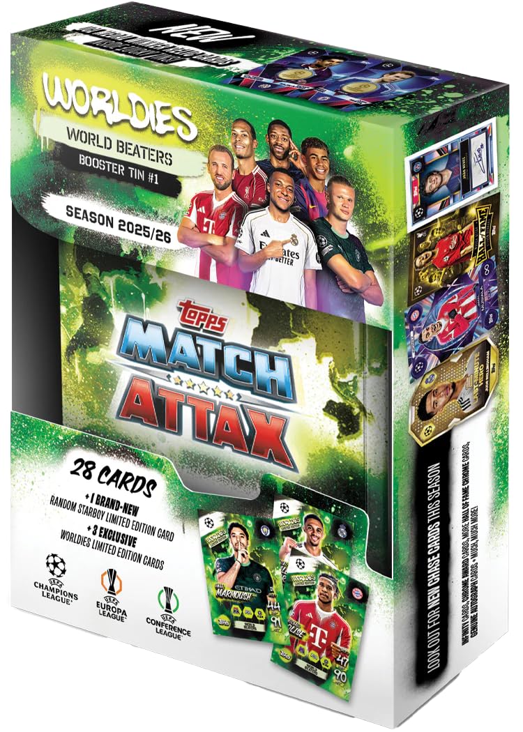 Topps لعبة بطاقات التداول والجمع UCC Match Attax 2025/26 (علبة تعزيز 1 - الأبطال العالميون) - Image 1