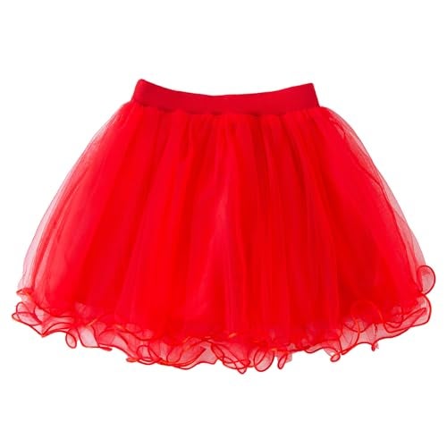 Jastore Girls Tutu Skirts Layered Tulle Princess Dresses for Toddler Girls Birthday Dance Party Supplies (US, Age, 1 Year, 3 Years, Red) - Image 1