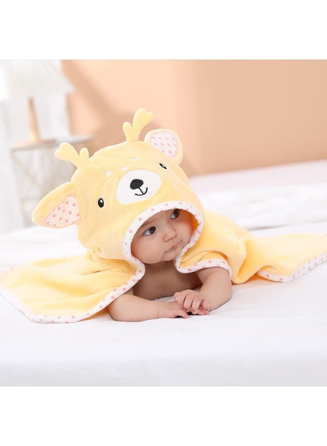 TBEZY Baby Hooded Towel with Unique Animal Design Ultra Soft Thick Cotton Bath Towel for Newborn (Fawn) - Image 3