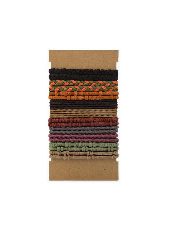 KINBOM 20pcs Hair Tie Bracelets for Women Men, Boho Hair Ties Bracelets Hair Elastics No Damage Ponytail Holders for Thick/Medium/Long Hair (4 Styles, 10 Colors) - Image 1