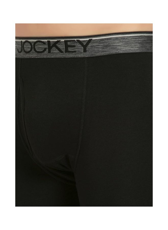 JOCKEY - جوكي 8009 سروال بوكسر رجالي من القطن الممشط للغاية مع حزام خصر فائق النعومة، عبوة من قطعتين - Image 1