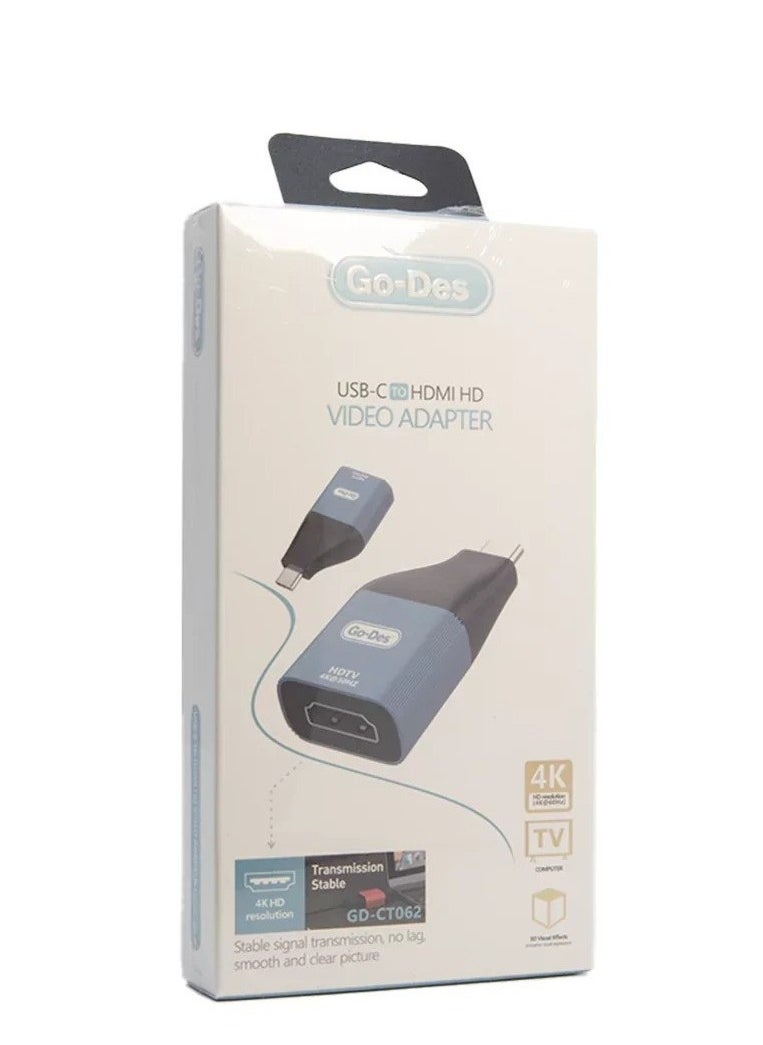 GO-DES Go-Des USB-C to HDMI HD Video Adapter GD-CT062  - Image 3
