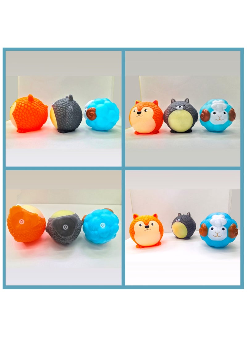 MIIXUER 3 Pack Squeaky Balls for Dogs, Cute Animal-shaped Dog Ball for Puppy to Medium Dogs, Interactive Dog Toys for Boredom-Totoro, Sheep, Fox - Image 5