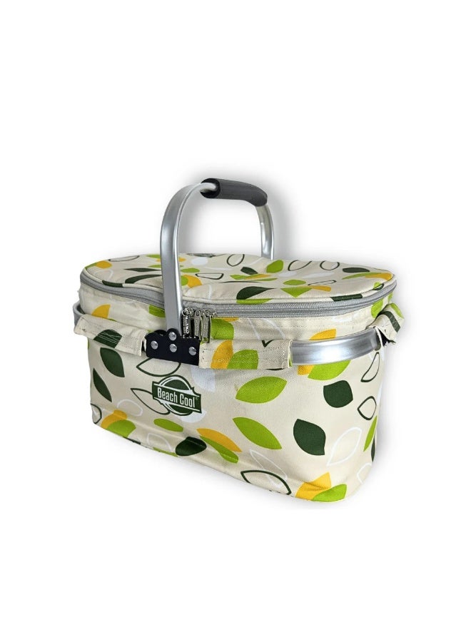بيتش كول سلة نزهة معزولة حرارياً من بيتش كول – لون بيج واخضر - Image 1