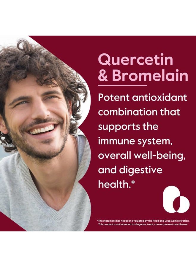 Quercetin with Bromelain 500mg/250mg (240 Vegetarian Capsules) (120 x 2) - No Stearates - No Silicon Dioxide - Vegan - Non GMO - Gluten Free