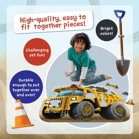 Peaceable Kingdom Giant Floor Puzzles with Uniquely Fun Shaped Pieces for Kids Ages 3 Gifts for Boys and Girls Dump Truck - Image 5