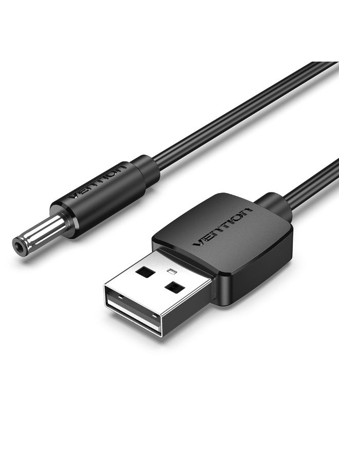 VENTION USB to 3.5mm Barrel Jack 5V DC Power Cable Black 0.5m Model - Image 1