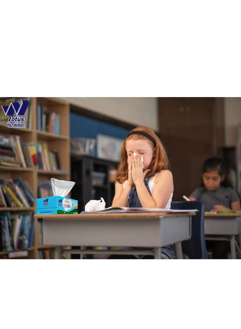 Lotus Alwadi Back To School Soft Facial Tissue 30 Boxes, 130 Sheet, 2 ply (3900 Tissues Total) - Lotus Alwadi - Image 4