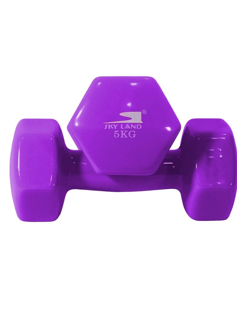 Sky Land Classical Dumbbells Hand Weights Set of 2 - Vinyl Coated Exercise & Fitness Dumbbell for Home Gym Equipment Workouts Strength Training  - Image 2