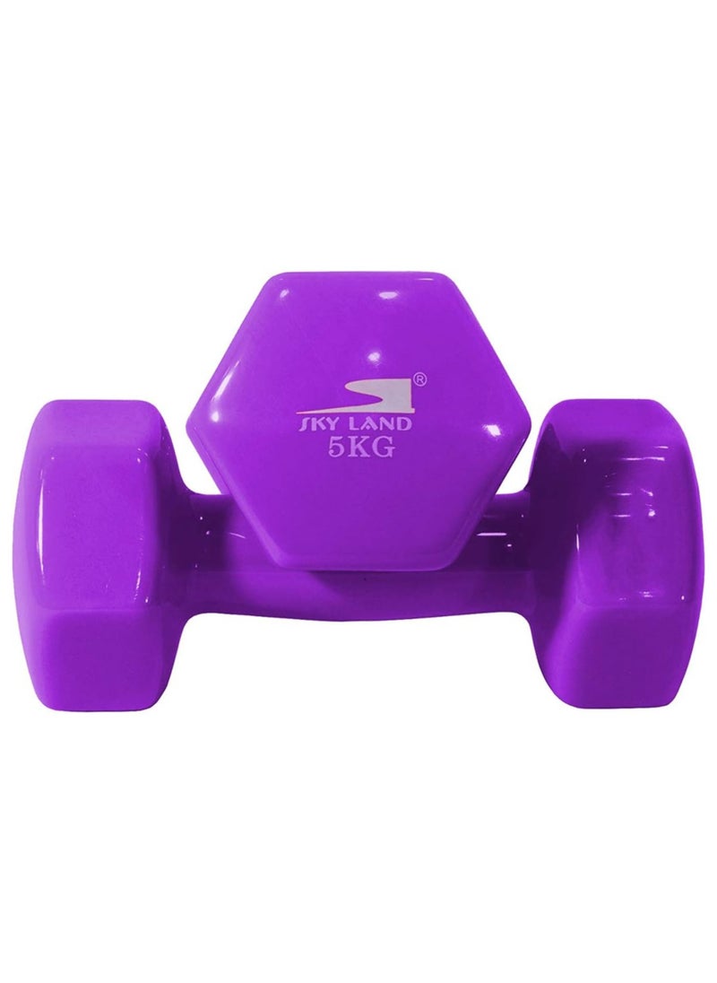 Sky Land Classical Dumbbells Hand Weights Set of 2 - Vinyl Coated Exercise & Fitness Dumbbell for Home Gym Equipment Workouts Strength Training  - Image 4