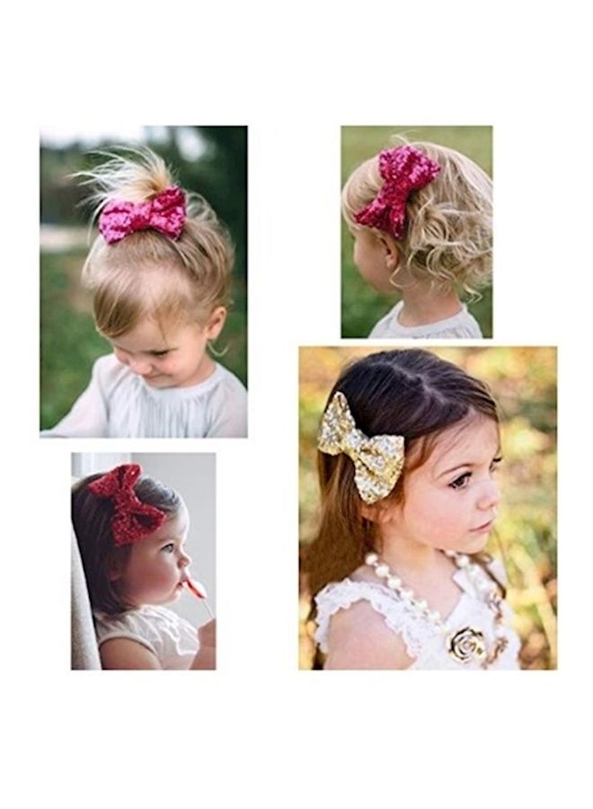 Loquat Sequined Bow Hair Clip Silver 12g - Image 3