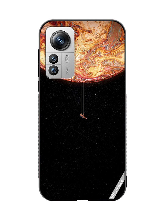 VR CREATIVE غطاء حماية لهاتف Xiaomi 12 Pro بتصميم جالاكسي الأسود متعدد الألوان - Image 1