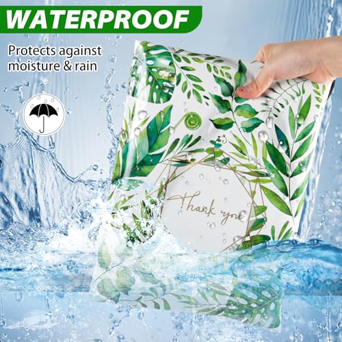 Oududianzi Poly Mailers 10x13, 100 Pack Thank You Shipping Bags, Mailing bags, Mailers Poly Bags for shipping, Shipping Envelopes, Packaging Bags for Shipping - Green leaf - Image 5
