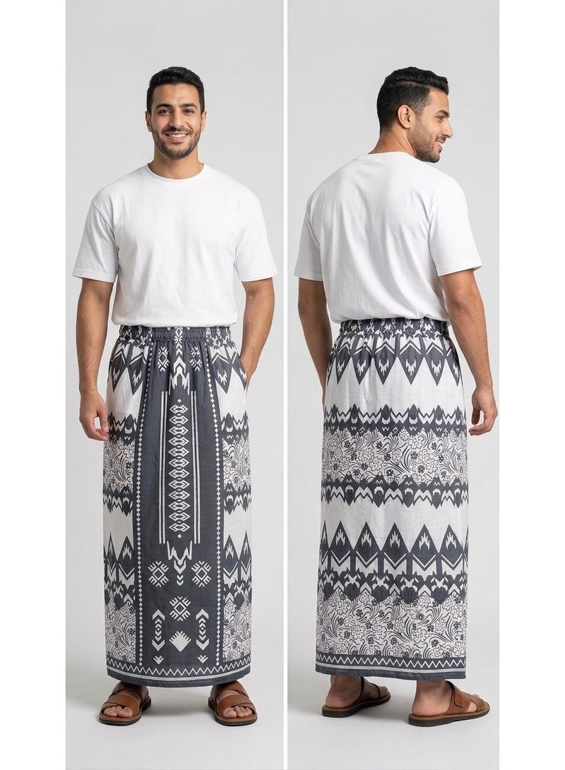 BHNS Elastic waist wrap with side pocket for men, men's towel wrap, very comfortable and cool summer men's sarong, suitable for home, sleep, athletes, and prayer times. - Image 1