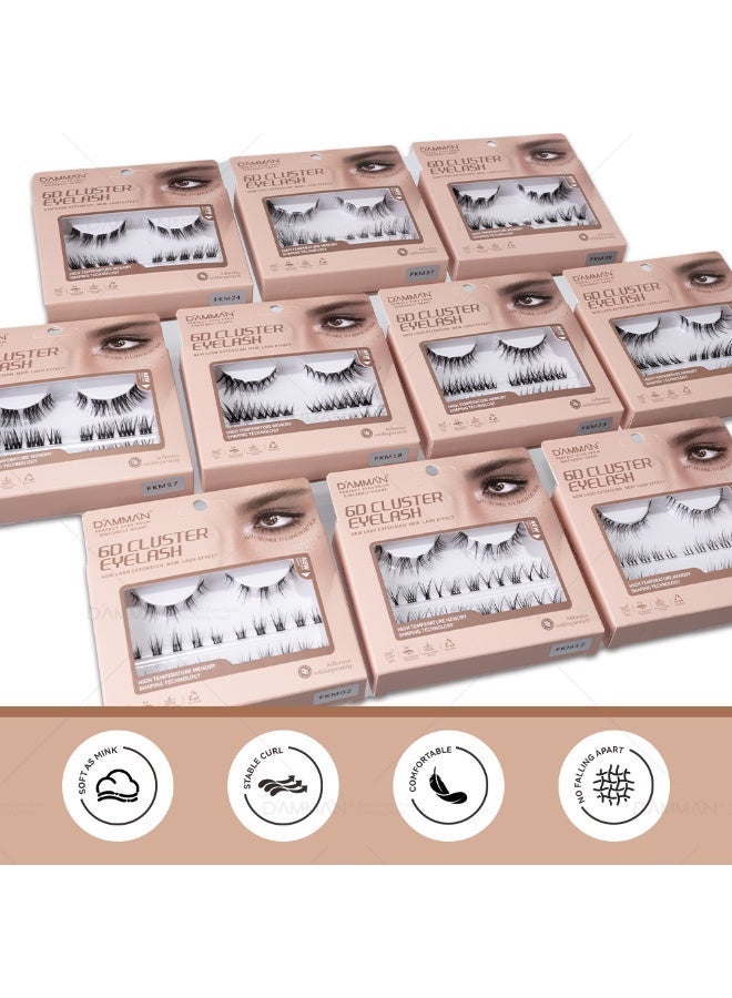 D'AMMA'N DAMMAN 6D Cluster Lashes Various Curl Patterns Feather-light Handmade Reusable Cluster Eyelashes - Image 3