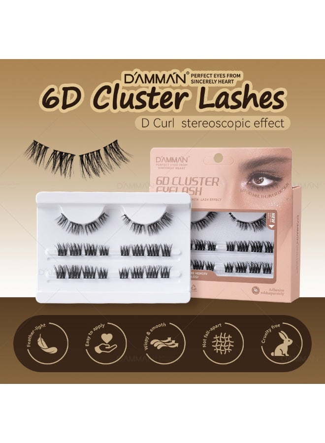 D'AMMA'N DAMMAN 6D Cluster Lashes Various Curl Patterns Feather-light Handmade Reusable Cluster Eyelashes - Image 4