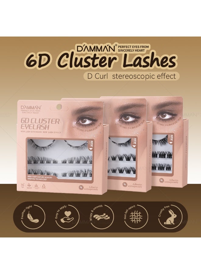 D'AMMA'N DAMMAN 6D Cluster Lashes Various Curl Patterns Feather-light Handmade Reusable Cluster Eyelashes - Image 5