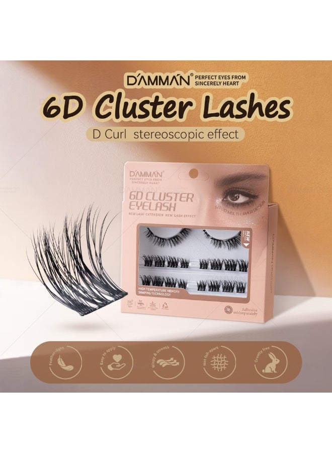 D'AMMA'N DAMMAN 6D Cluster Lashes Various Curl Patterns Feather-light Handmade Reusable Cluster Eyelashes - Image 2