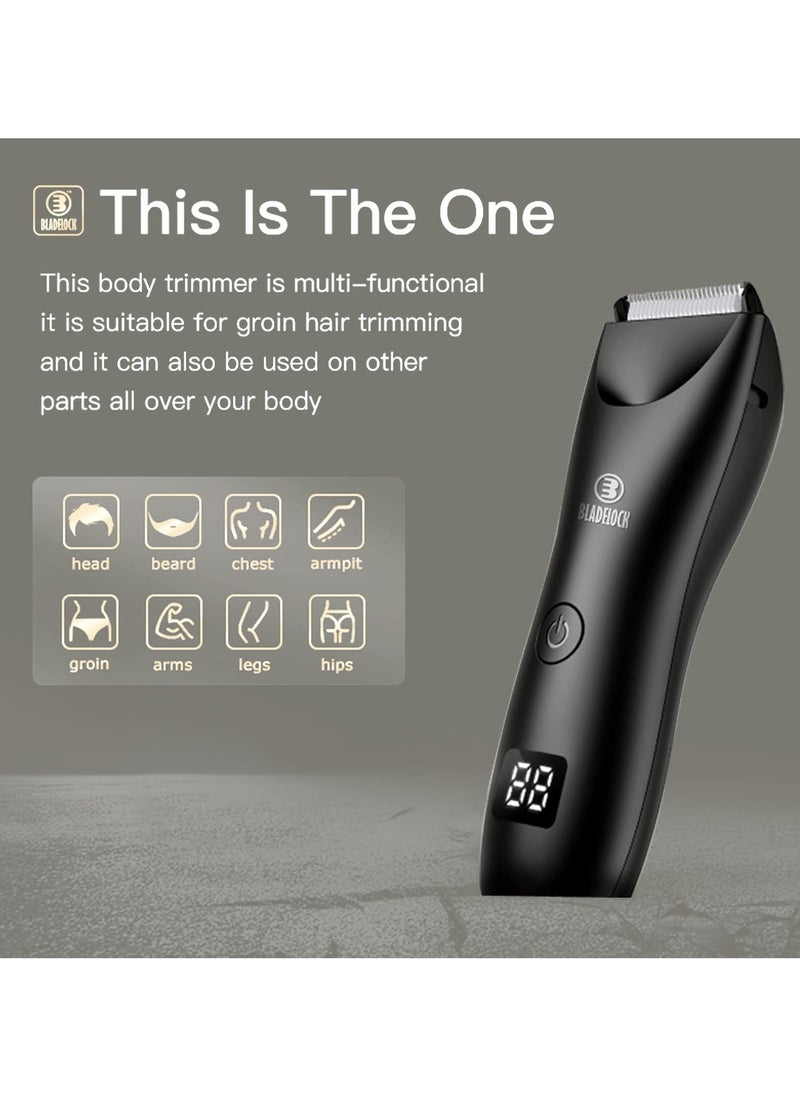 Body Hair Trimmer with LED Display Shaver for Men Ceramic Blade Low Noise Waterproof, with Universal USB Charging (Black) - pzsku/Z7E941CC78631B7D0CD8AZ/45/_/1724918533/da6da82a-d2fb-459f-a259-46c61dfccafa