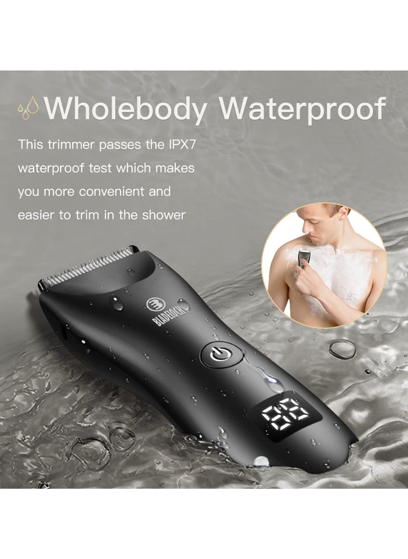 Body Hair Trimmer with LED Display Shaver for Men Ceramic Blade Low Noise Waterproof, with Universal USB Charging (Black) - pzsku/Z7E941CC78631B7D0CD8AZ/45/_/1724918563/da420315-b311-4f5d-be2c-96d5280be969