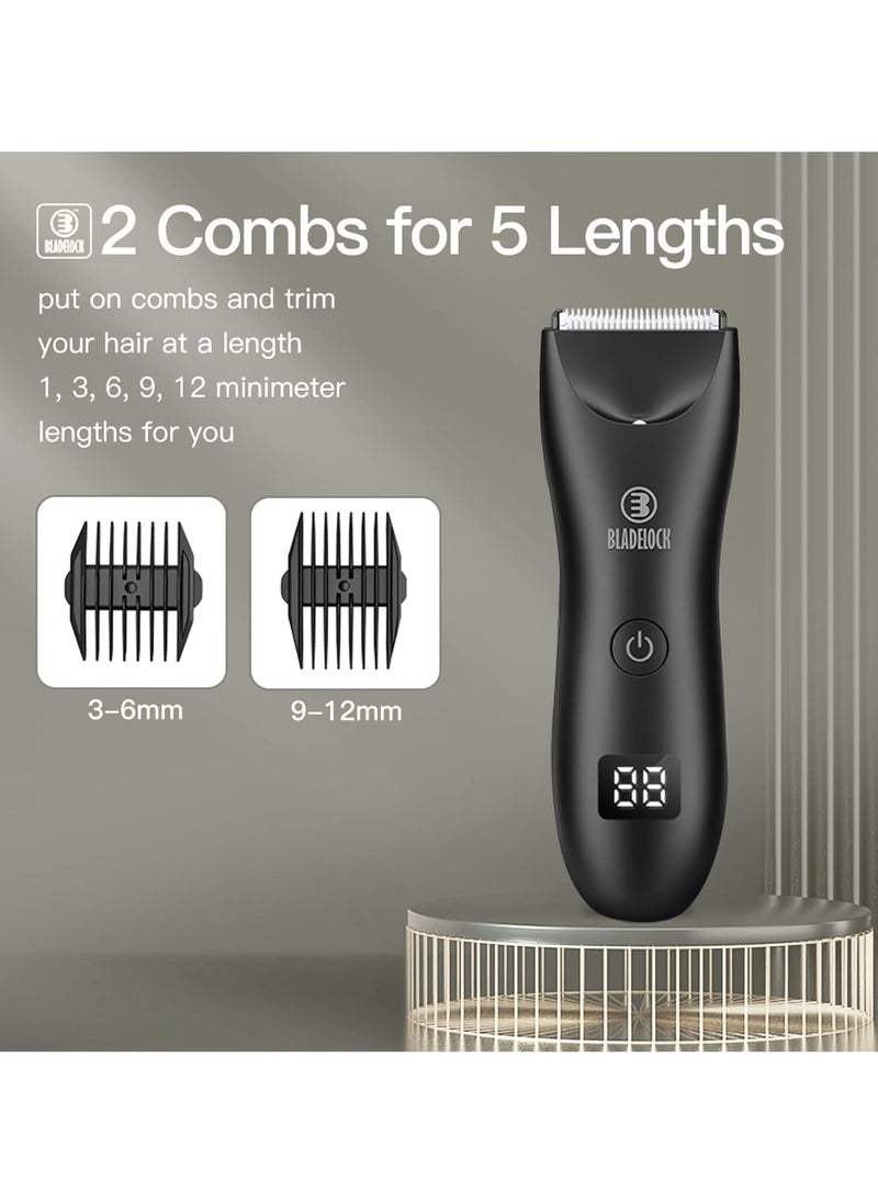 Body Hair Trimmer with LED Display Shaver for Men Ceramic Blade Low Noise Waterproof, with Universal USB Charging (Black) - pzsku/Z7E941CC78631B7D0CD8AZ/45/_/1724918574/8b584526-a2fb-4ca2-86f9-2ff0e1c0858b