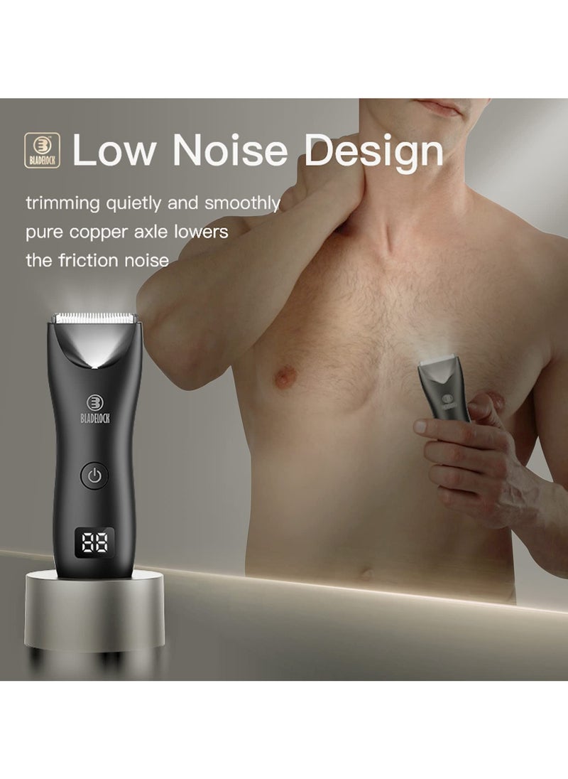 Body Hair Trimmer with LED Display Shaver for Men Ceramic Blade Low Noise Waterproof, with Universal USB Charging (Black) - pzsku/Z7E941CC78631B7D0CD8AZ/45/_/1724918584/d923513f-7d8a-41db-8599-fd48e91435bc