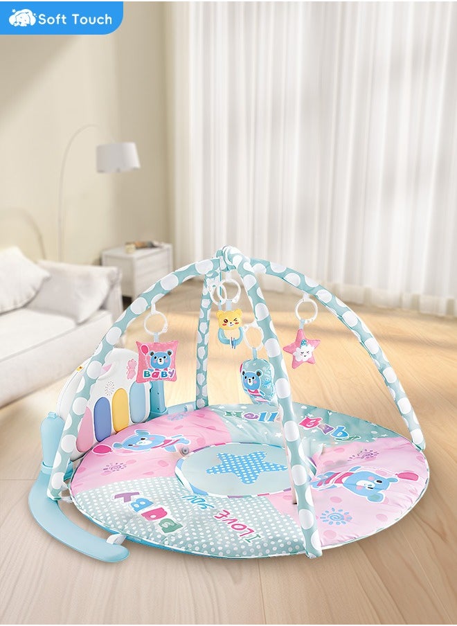 Soft Touch - Baby Play Mat Baby Activity Gym Mat Tummy Time Mat with Sensory Toys Kick and Play Piano Gym Center with Music Learning Toys Playmat for Infants Toddlers Newborn Ages 1 to 36 Months - Image 1