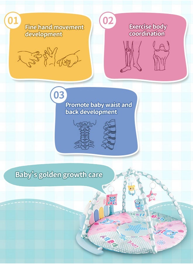Soft Touch - Baby Play Mat Baby Activity Gym Mat Tummy Time Mat with Sensory Toys Kick and Play Piano Gym Center with Music Learning Toys Playmat for Infants Toddlers Newborn Ages 1 to 36 Months - Image 1